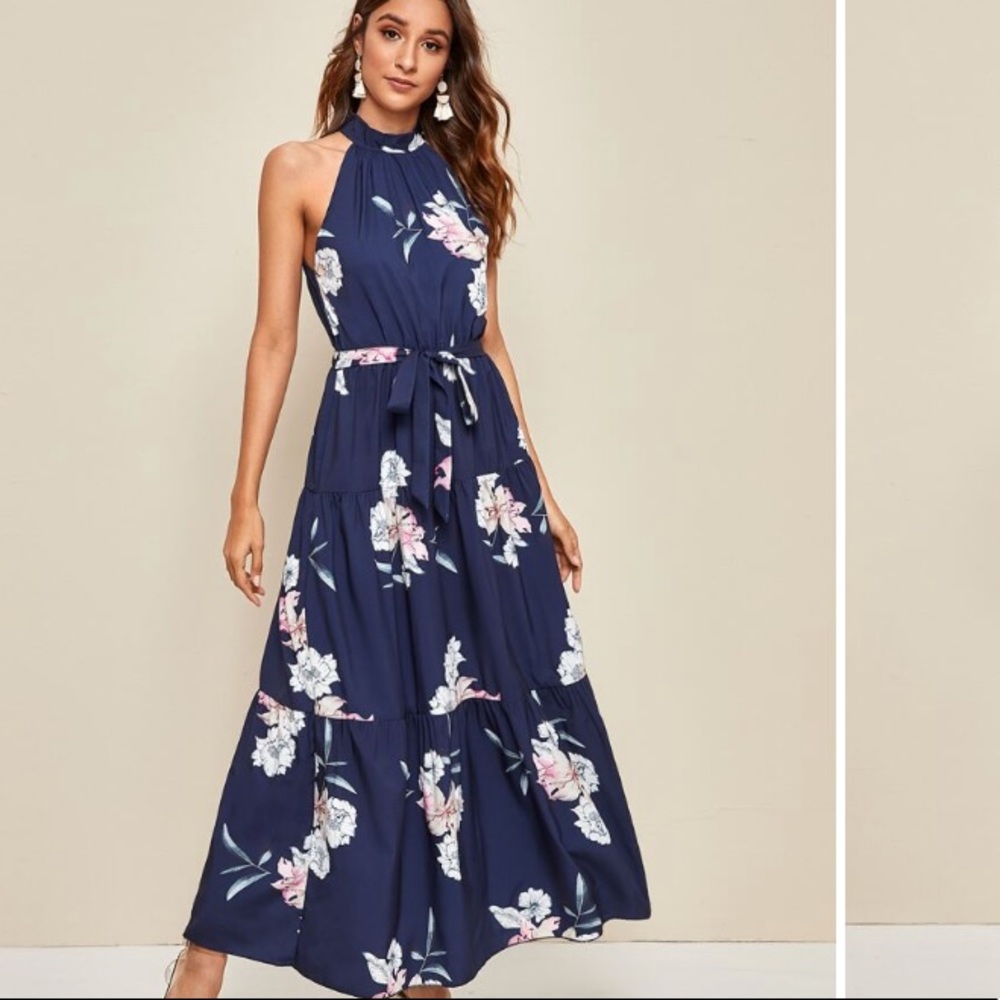 SHEIN: Navy Floral Dress